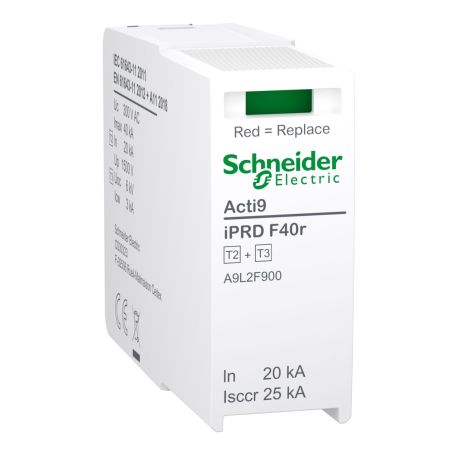 A9L2F900 Schneider - Acti9 iPRDF40r - Cartouche débrochable autoprotégé phase type 2+3