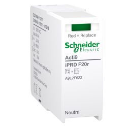 A9L2F622 Schneider - Acti9 iPRDF20r - Cartouche débrochable autoprotégé neutre type 2+3