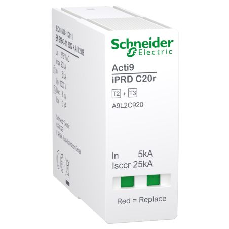A9L2C920 Schneider - Acti9 iPRDC20r - Cartouche débrochable Compact phase type 2+3
