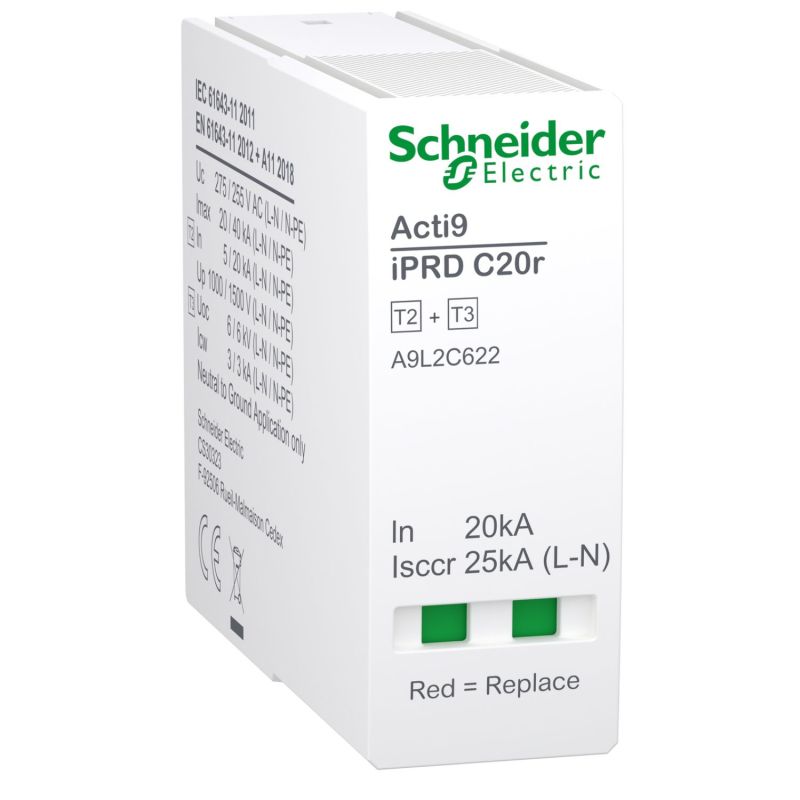 A9L2C622 Schneider - Acti9 iPRDC20r - Cartouche débrochable Compact neutre type 2+3