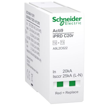 A9L2C622 Schneider - Acti9 iPRDC20r - Cartouche débrochable Compact neutre type 2+3
