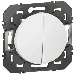 600002 Legrand - Dooxie Double interrupteur ou va-et-vient 10A 250V - Blanc