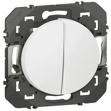 600002 Legrand - Dooxie Double interrupteur ou va-et-vient 10A 250V - Blanc