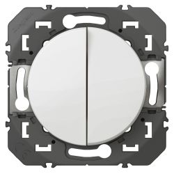 600002 Legrand - Dooxie Double interrupteur ou va-et-vient 10A 250V - Blanc