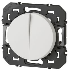 600002 Legrand - Dooxie Double interrupteur ou va-et-vient 10A 250V - Blanc