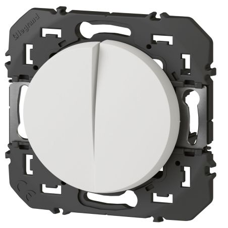 600002 Legrand - Dooxie Double interrupteur ou va-et-vient 10A 250V - Blanc