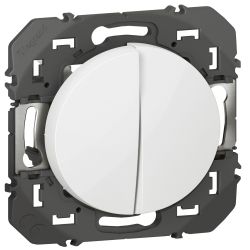 600008 Legrand - Dooxie Double poussoir 6A 250V - Blanc
