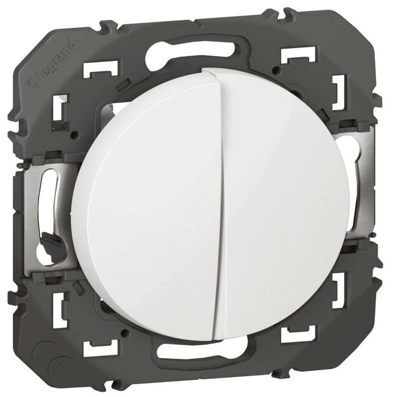 600008 Legrand - Dooxie Double poussoir 6A 250V - Blanc