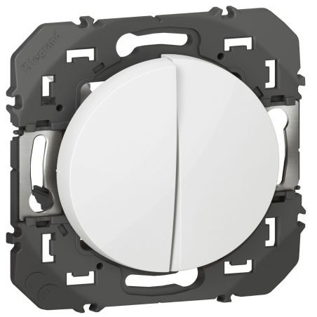600008 Legrand - Dooxie Double poussoir 6A 250V - Blanc