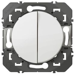 600008 Legrand - Dooxie Double poussoir 6A 250V - Blanc