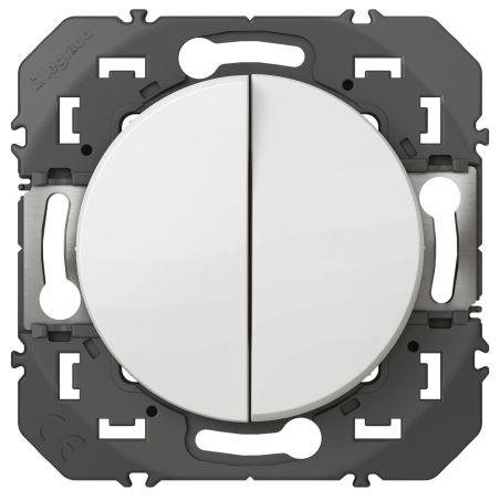 600008 Legrand - Dooxie Double poussoir 6A 250V - Blanc