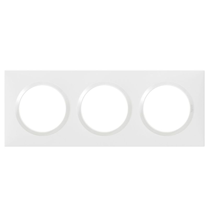 600803 Legrand - Dooxie Plaque de finition carrée 3 postes - Blanc