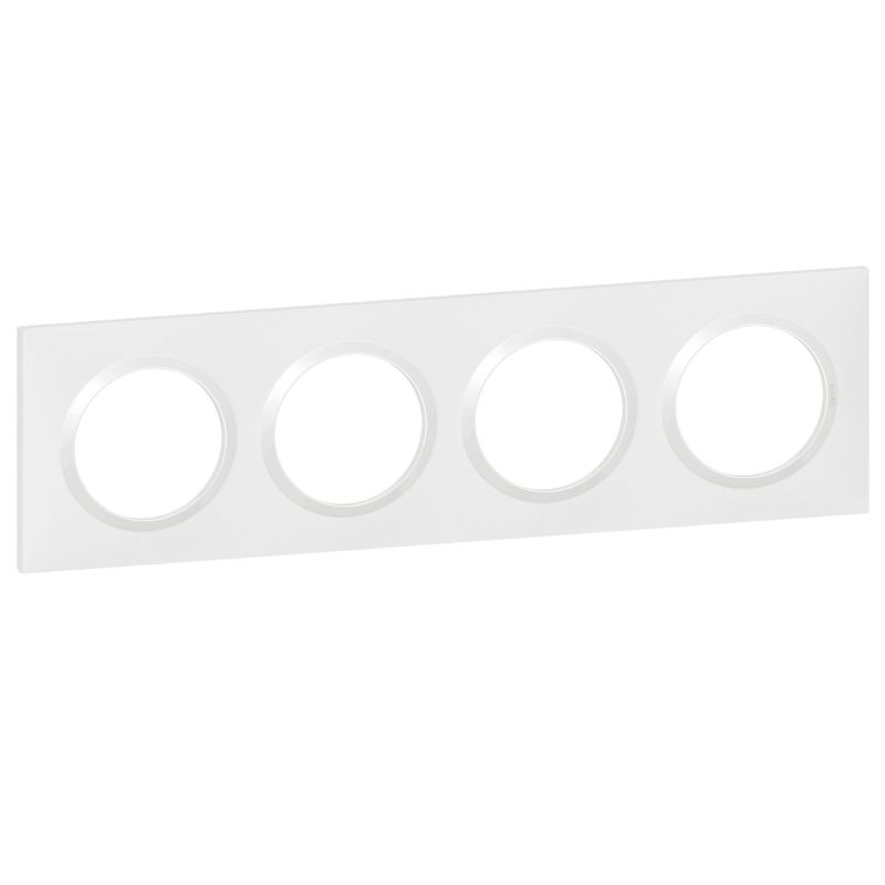 600804 Legrand - Dooxie Plaque de finition carrée 4 postes - Blanc