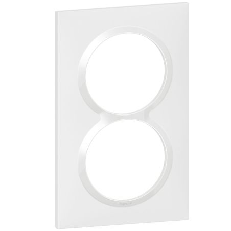 600807 Legrand - Dooxie Plaque de finition carrée 2 postes entraxe 57 mm - Blanc