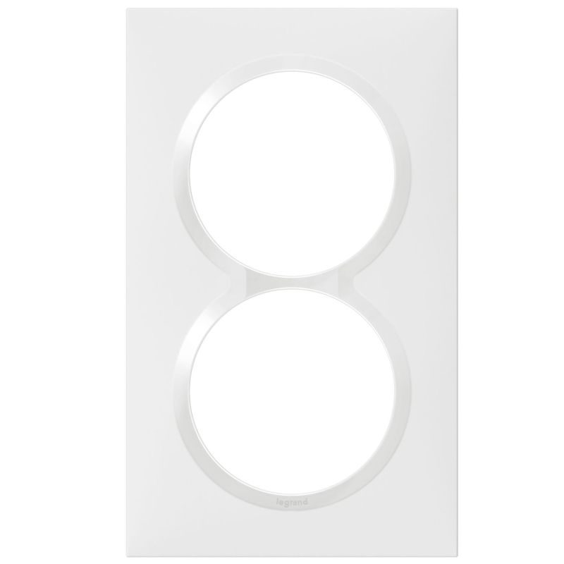 600807 Legrand - Dooxie Plaque de finition carrée 2 postes entraxe 57 mm - Blanc