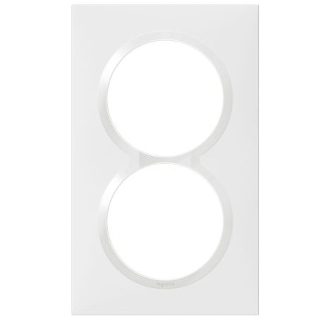 600807 Legrand - Dooxie Plaque de finition carrée 2 postes entraxe 57 mm - Blanc