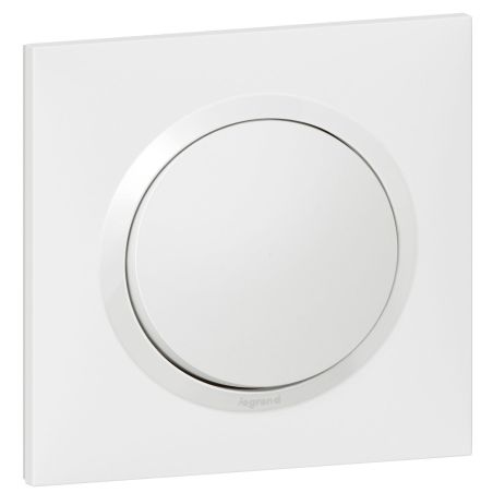 600701 Legrand - Dooxie One Va-et-vient complet 1 poste 10A livré avec plaque carrée et griffes - Blanc