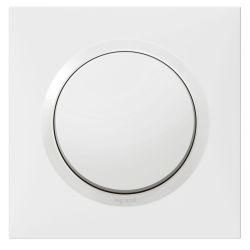 600701 Legrand - Dooxie One Va-et-vient complet 1 poste 10A livré avec plaque carrée et griffes - Blanc
