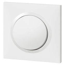 600701 Legrand - Dooxie One Va-et-vient complet 1 poste 10A livré avec plaque carrée et griffes - Blanc
