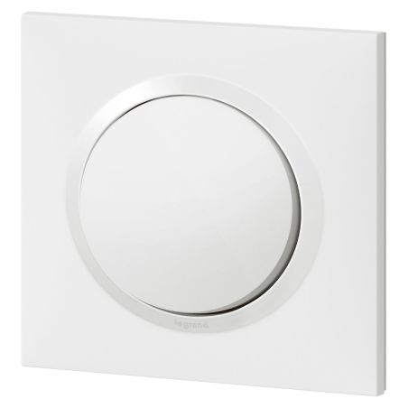 600701 Legrand - Dooxie One Va-et-vient complet 1 poste 10A livré avec plaque carrée et griffes - Blanc