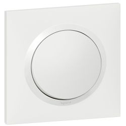 600705 Legrand - Dooxie One Poussoir complet 1 poste 6A 250V livré avec plaque et griffes - Blanc