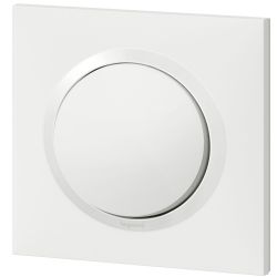 600705 Legrand - Dooxie One Poussoir complet 1 poste 6A 250V livré avec plaque et griffes - Blanc