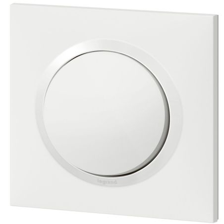 600705 Legrand - Dooxie One Poussoir complet 1 poste 6A 250V livré avec plaque et griffes - Blanc