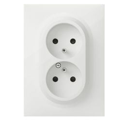600721 Legrand - Dooxie One Double prise de courant 2P+T easyréno 16A livrée avec plaque et griffes - Blanc