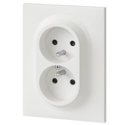 600721 Legrand - Dooxie One Double prise de courant 2P+T easyréno 16A livrée avec plaque et griffes - Blanc