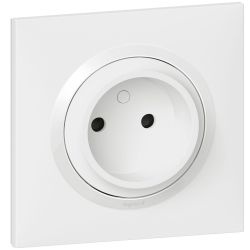 600734 Legrand - Dooxie One Prise de courant 2P à puits 16A livrée avec plaque et griffes - Blanc