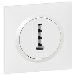 600768 Legrand - Dooxie One Prise téléphone en T livrée avec plaque et griffes - Blanc