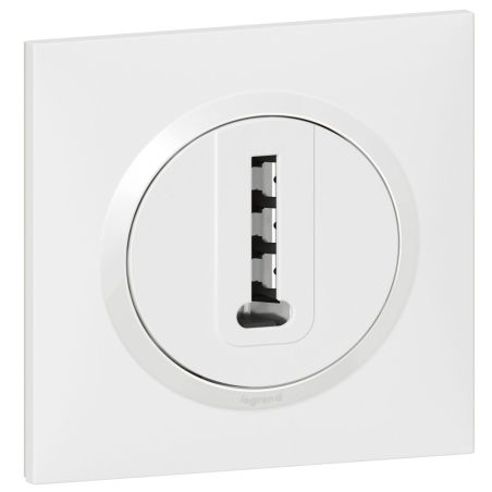 600768 Legrand - Dooxie One Prise téléphone en T livrée avec plaque et griffes - Blanc