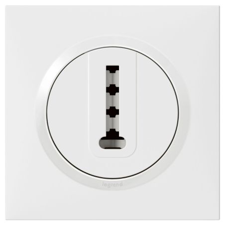 600768 Legrand - Dooxie One Prise téléphone en T livrée avec plaque et griffes - Blanc