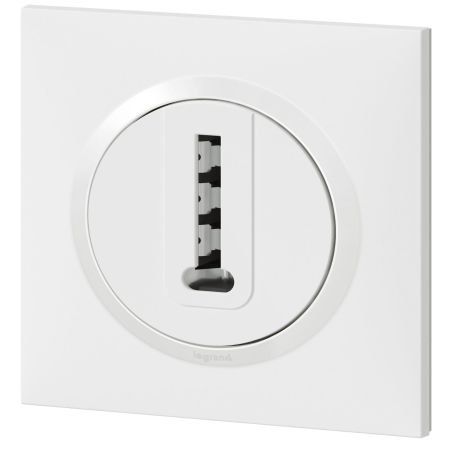 600768 Legrand - Dooxie One Prise téléphone en T livrée avec plaque et griffes - Blanc