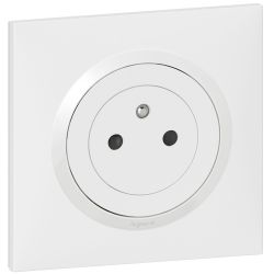600735 Legrand - Dooxie One Prise de courant 2P+T Surface 16A livrée avec plaque et griffes - Blanc
