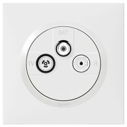600753 Legrand - Dooxie One Prise TV-R-SAT 1 câble livrée avec plaque et griffes - Blanc