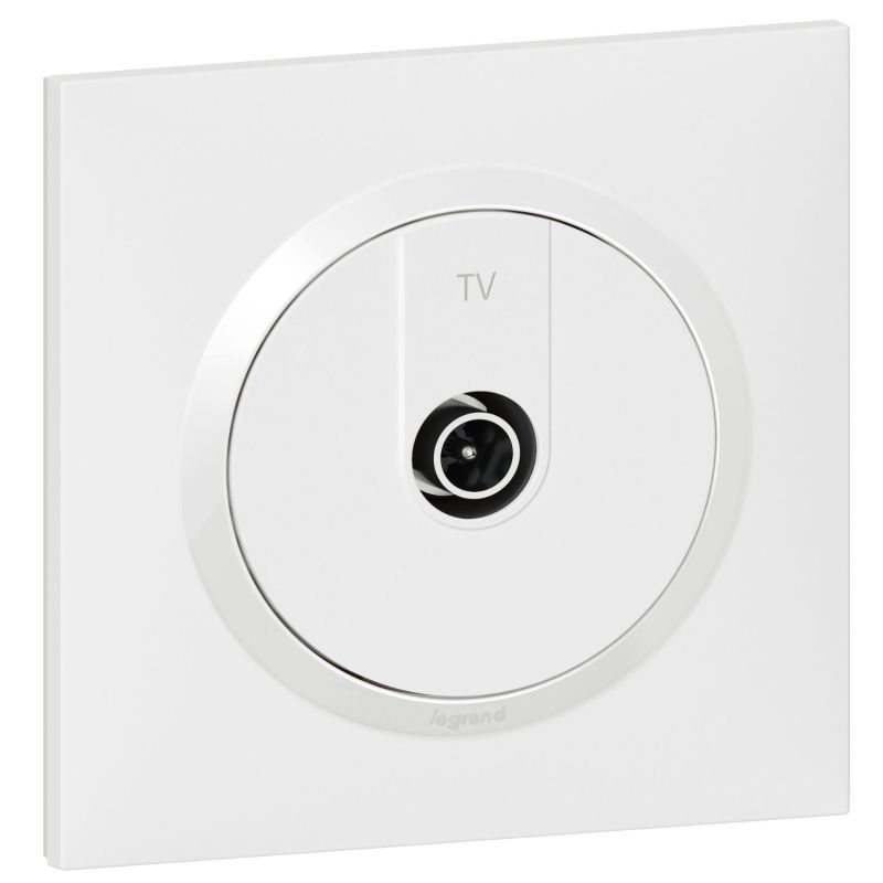 600751 Legrand - Dooxie One Prise TV étoile blindée livrée avec plaque et griffes - Blanc