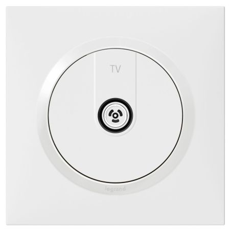 600751 Legrand - Dooxie One Prise TV étoile blindée livrée avec plaque et griffes - Blanc