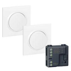 600699L Legrand - Dooxie Prêt-à-poser 2 commandes sans fil sans pile + 1 micromodule - Blanc