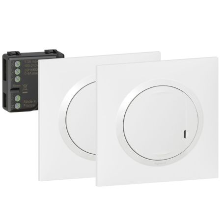 600699 Legrand - Dooxie Prêt-à-poser créer un va-et-vient 2 commandes sans fil + 1 micromodule - Blanc