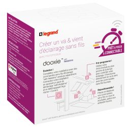600699 Legrand - Dooxie Prêt-à-poser créer un va-et-vient 2 commandes sans fil + 1 micromodule - Blanc