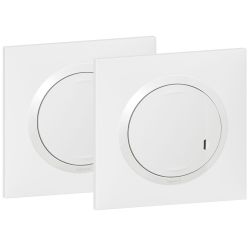 600692 Legrand - Dooxie Prêt-à-poser créer un va-et-vient 1 commande sans fil + 1 inter 230V - Blanc