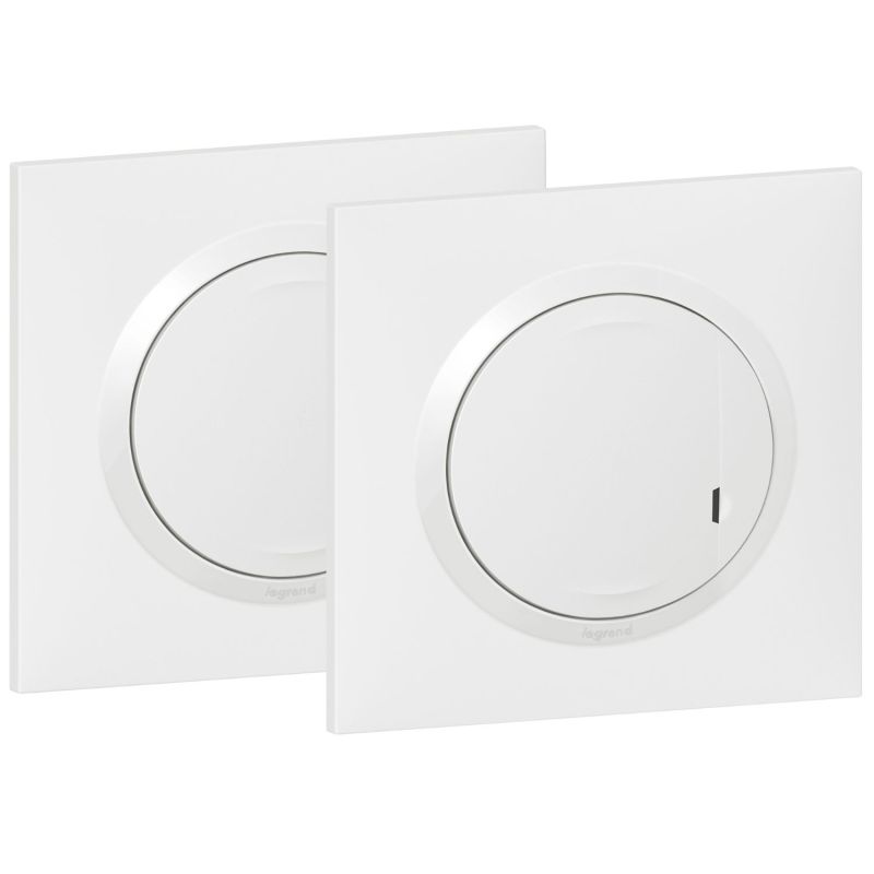 600692 Legrand - Dooxie Prêt-à-poser créer un va-et-vient 1 commande sans fil + 1 inter 230V - Blanc