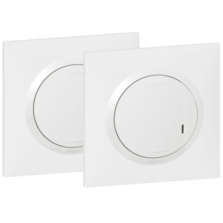 600692 Legrand - Dooxie Prêt-à-poser créer un va-et-vient 1 commande sans fil + 1 inter 230V - Blanc