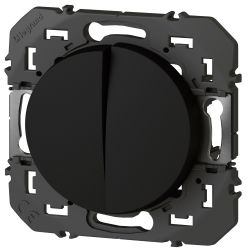 600202 Legrand - Dooxie Double interrupteur ou va-et-vient 10A 250V - Noir