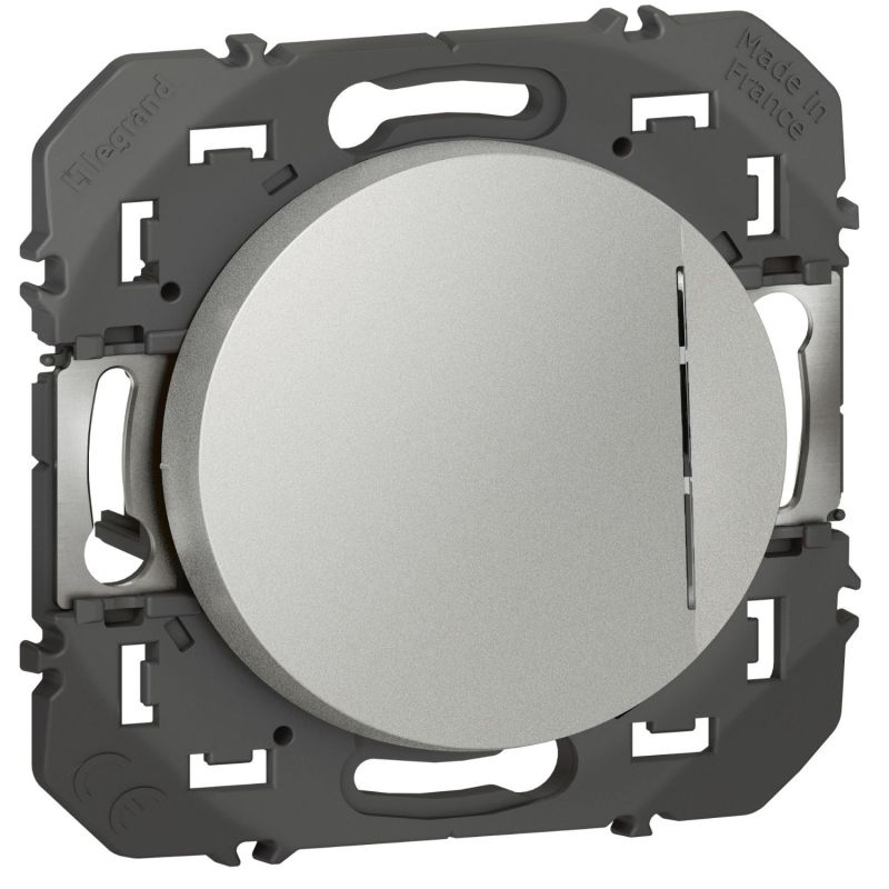 600111 Legrand - Dooxie Interrupteur ou va-et-vient avec voyant lumineux 10A 250V - Aluminium