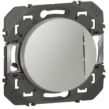 600111 Legrand - Dooxie Interrupteur ou va-et-vient avec voyant lumineux 10A 250V - Aluminium