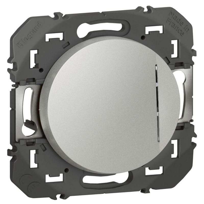 600109 Legrand - Dooxie Interrupteur ou va-et-vient avec témoin lumineux 10A 250V - Aluminium