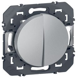 600108 Legrand - Dooxie Double poussoir 6A 250V - Aluminium