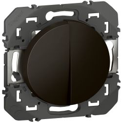 600208 Legrand - Dooxie Double poussoir 6A 250V - Noir